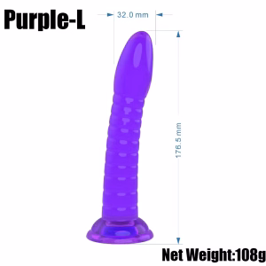 Crystal Jelly Realistic Dildo - 7" Purple